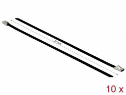 Delock Rozsdamentes Acél Kábelkötegek Hossza 200 x Szélesség 4, 6 mm fekete 10 db (18809)
