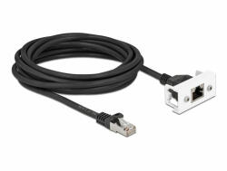 Delock Cat. 6A hálózat kibővítő kábel Easy 45 modulhoz S/FTP RJ45 apa - RJ45 anya, 25 cm, fekete (87109)