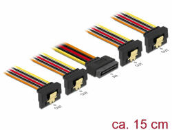 Delock 15 pin-es SATA kábel bemeneti zár funkcióval > 15 pin-es SATA tápcsatlakozó kimeneti 4 x lefe (60166) - dstore