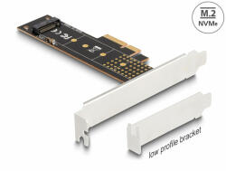 Delock PCI Express x4-kártya - 1 x belső NVMe M. 2 Key M 110 mm - alacsony profilú formatényező (89836) - dstore