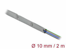 Delock Kábelkarmantyú patent szorítóval 2 m x 10 mm szürke / fekete (20725) - dstore