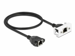 Delock Cat. 6A hálózat kibővítő kábel Easy 45 modulhoz S/FTP RJ45 anya - RJ45 anya, 2 m, fekete (87135)