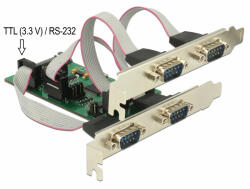 Delock PCI Express Kártya > 3 x soros RS-232 + 1 x TTL 3, 3 V / RS-232 tápellátással (62922) - dstore