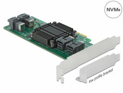Delock PCI Express x8 kártya - 4 x belső NVMe SFF-8643 - alacsony profilú formatényező (90585)