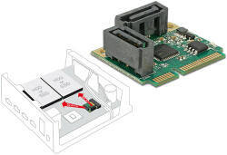 Delock Mini PCIe I/O PCIe fél méretű 2 x SATA 6 Gb/s (95260) - dstore