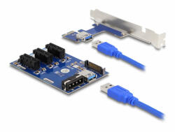 Delock Riser Card PCI Express x1 3 x PCIe x1 50 cm-es USB-kábellel (41442) - dstore