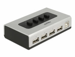 Delock Kétirányú USB 2.0 switch 1 db. B-típusú anya 4 db. A-típusú anya kézi átkapcsolással (87762) - dstore