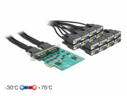 Delock PCI Express kártya 16 x soros RS-232 nagy sebességű ESD védelemhez (90501)