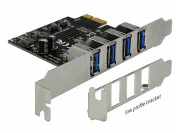 Delock USB 3.0 PCI Express Kártya, 4 x külso A-típusú anya csatlakozóval (90304) - dstore