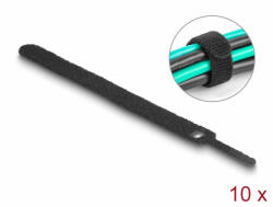 Delock Befűzős kábelkötegelő hossza 150 mm fekete 12 mm, 10 db (19010) - dstore