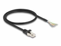 Delock RJ50 kábel apa - nyílt vezetékvégek S/FTP 0, 5 m fekete (80204)