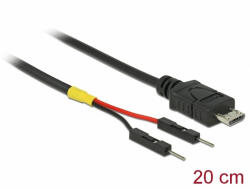 Delock Micro-B típusú USB tápkábel 2 db. különálló tűfejes apa véggel hossza 20 cm (85407)