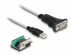Delock USB 2.0 A-típusú adapter 1 x soros RS-422/485 apa 6 tűs terminal blockkal 5 V 1, 8 m (63465) - dstore
