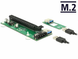 Delock Bovítokártya M. 2 kulcs B+M > PCI Express x16 30 cm USB kábellel (41428) - dstore