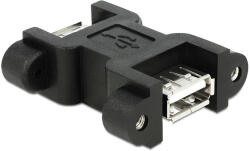 Delock Adapter USB 2.0 A-típusú anya > USB A-típusú anya rögzítő csavarokkal (65559)