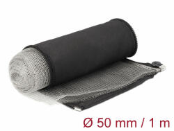 Delock Hőellenálló EMI Shielding fonott borítás zipzárral, 1 m x 50 mm méretű, fekete (20849) - dstore