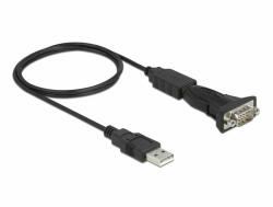 Delock Adapter A-típusú USB 2.0 - 1 x soros RS-232 D-Sub 9 tűs apa anyacsavarokkal (61506)
