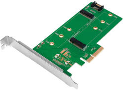 LogiLink Kettős M. 2 PCIe adapter SATA és PCIe SATA SSD-hez (PC0083)