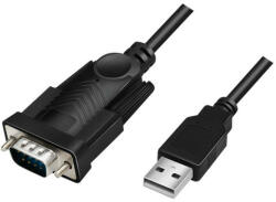 LogiLink USB 2.0 kábel, USB-A/M-DB9/M, soros, fekete, 1, 5 m (AU0048A)