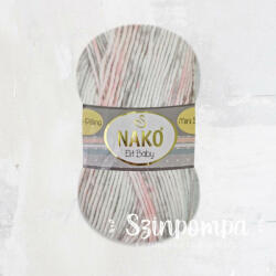 Nako Elit Baby Mini Batik - Fehér-szürke-rózsaszín