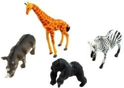  Set 4 figurine, animale salbatice, Rinocer, Gorila, Girafa si Zebra (NBN000050-16) Figurina