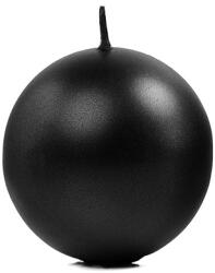 PartyDeco Lumânare - bilă metalică neagră 8 cm