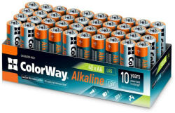 ColorWay Színes alkalikus elemek AA/ 1.5V/ 40db a csomagban (CW-BALR06-40CB)