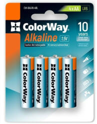 ColorWay Színes lúgos elemek AA/ 1.5V/ 4db csomagban/ Buborékfólia (CW-BALR06-4BL)