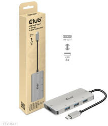 Club 3D USB Gen2 Type-C - 10 Gbps sebességű 4 db USB Type-A adapter