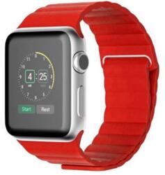 MYBANDZ Mágneses bőr óraszíj Apple Watch 42-44mm piros (APW422345)