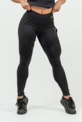 NEBBIA Női sport leggings INTENSE hálóval 838 - FEKETE/ARANY (L) - NEBBIA