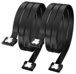 Akasa Set 2 cabluri Akasa SATA3 Proslim 50cm (Duo Pack), Black, AK-CBSA05-BKT2
