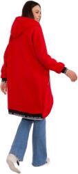  RELEVANCE Női kapucnis pulóver hosszú cipzárral és ANYSU felirattal piros színű RV-BL-6832-2.00P_401556 S-M