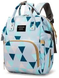  CoZy Pelenkázó hátizsák - Kék háromszög mintával