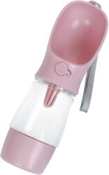  Hordozható kutya itató palack, kulacs jutalomfalat tartóval rózsaszín (JA2305-109)