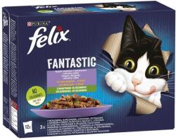 FELIX Fantastic alutasakos macskaeledel - Házias válogatás zöldséggel aszpikban - Multipack (6 karton = 6 x 12 x 85 g) 6120 g