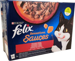 FELIX Sensations Sauces alutasakos macskaeledel - Házias válogatás szószban - Multipack (9 karton = 9 x 12 x 85 g) 9180 g