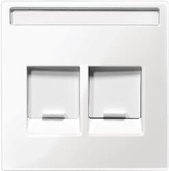 Schneider Electric MERTEN Fedlap, 2xRJ45 moduláris betétekhez, feliratozható, System-M, polárfehér (MTN4564-0319) (MTN4564-0319)