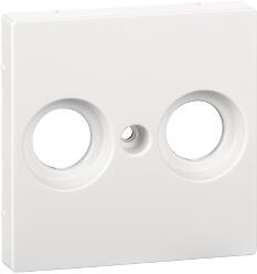 Schneider Electric MERTEN Antenna csatlakozó fedlap, 2 kimenettel, felirat nélkül, System-M, aktív fehér, antibakteriális (MTN4122-0325) (MTN4122-0325)