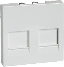 Schneider Electric MERTEN Fedlap, 2xRJ45 moduláris betétekhez, System-M, polárfehér (MTN4562-0319) (MTN4562-0319)