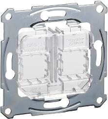 Schneider Electric MERTEN Rögzítőkeret, 2xRJ45 moduláris aljzatokhoz, átlátszó (MTN4566-0080) (MTN4566-0080)