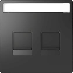 Schneider Electric MERTEN Fedlap, 2xRJ45 moduláris betétekhez, D-Life, antracit (MTN4564-6034) (MTN4564-6034)