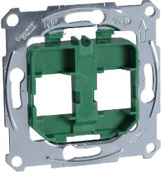 Schneider Electric MERTEN Rögzítőkeret, 2xRJ45 moduláris aljzatokhoz, zöld (MTN4566-0004) (MTN4566-0004)