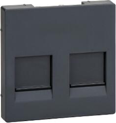 Schneider Electric MERTEN Fedlap, 2xRJ45 moduláris betétekhez, System-M, antracit (MTN4562-0414) (MTN4562-0414)