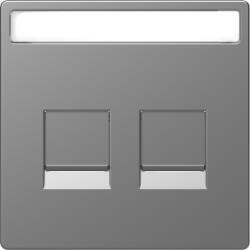 Schneider Electric MERTEN Fedlap, 2xRJ45 moduláris betétekhez, D-Life, acél (MTN4564-6036) (MTN4564-6036)