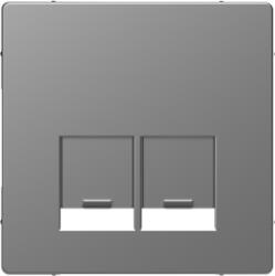 Schneider Electric MERTEN Fedlap, 2xRJ45 aljzathoz, D-Life, acél (MTN4572-6036) (MTN4572-6036)