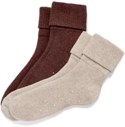 Tchibo 2 pár női zokni, csúszásgátló 1x melírozott krémszínű, 1x melírozott gesztenyebarna 35-38