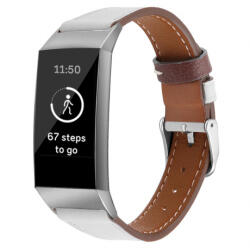 BSTRAP Leather Italy (Large) szíj Fitbit Charge 3 / 4, white (SFI006C07)