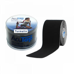 AcuTop Premium Turmalinos Kineziológiai Tapasz 5 cm x 5 m Fekete (SGY-TT5-ACU) - sportgyogyaszati