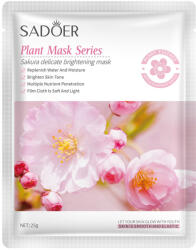 SADOER Masca textila pentru ten Sakura SADOER, Efect Anti-Roseata si Luminozitate, 25 g Masca de fata